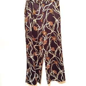 Soma Pajama Pants Satin Blue with Pearl Print XS